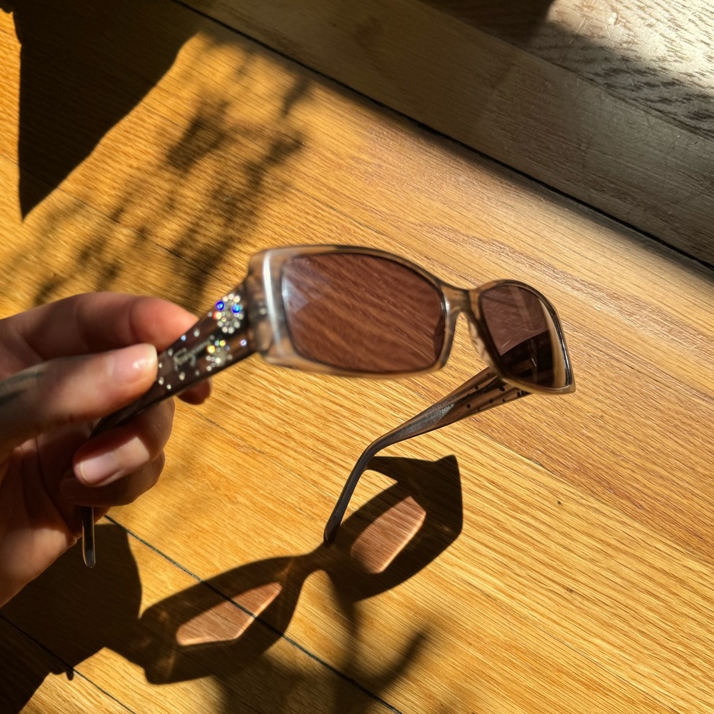 Ferragamo prescription sunglasses with rhinestones